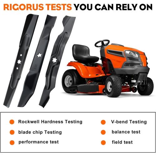 Hipa 2-Pack 138971 High Lift Mower Blades 5-Point Star Set for Craftsman LT1000 LT2000 42 inch Riding Mower, Husqvarna 42'' Deck Lawn Tractor Models Replace for 532138971 422719 42 Inch Blades