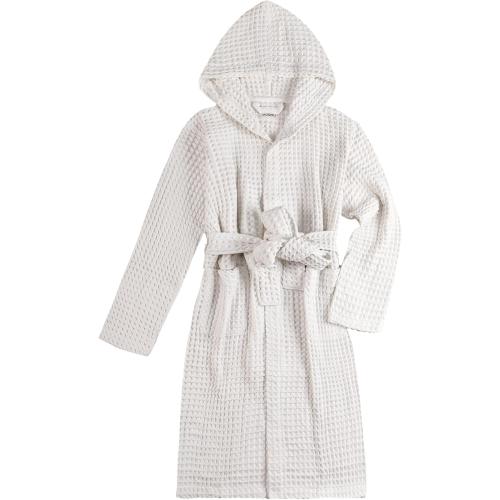 Luxury Hotel & Spa Silk-infused Japanese Cotton Waffle Unisex Hooded Bathrobe.( Used see the pictures)