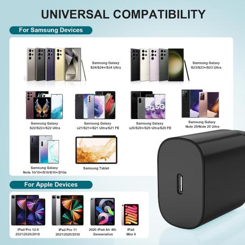 for Samsung Galaxy Super Fast Charging Cord 3FT, 25W Type C Phone Charger