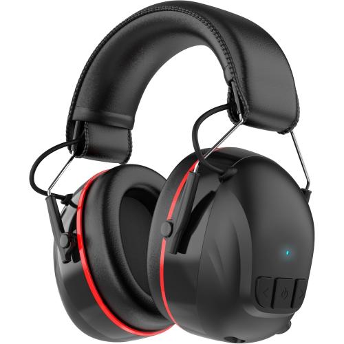 Bluetooth 6.0 Hearing Protection Headphones with 120H Working Time, 30dB SNR, Superior Stereo Sound Quality, Larger Buttons for Easy Operation, Safety Ear Muffs for Lawn Mowing, Workshops