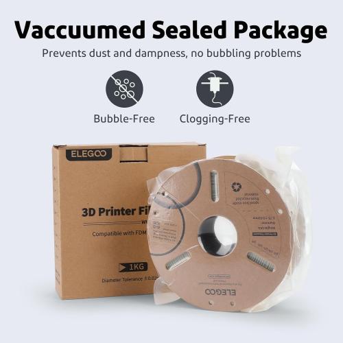 ELEGOO PLA Plus Filament 1.75mm White 1KG, PLA  Tougher and Stronger 3D Printer Filament Pro Dimensional Accuracy  /- 0.02mm, 1kg Spool(2.2lbs) Fits for Most FDM 3D Printers
