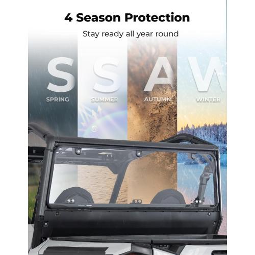 KEMIMOTO Rear Windshield Hard Window Compatible with Polaris General 1000 / General 4 1000 / General XP 1000 / General XP 4 1000 Clear UTV Window Accessories