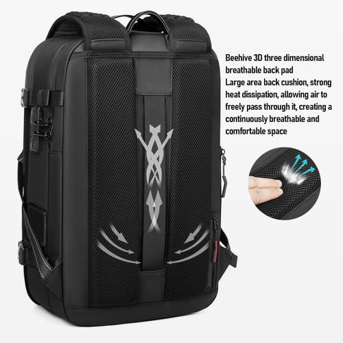 Vacuum Backpack Travel,  Expandable Vacuum Seal Compression Air Back Backpack with Type C Interface and Password Lock, No Need Pump, for Men Women Travel