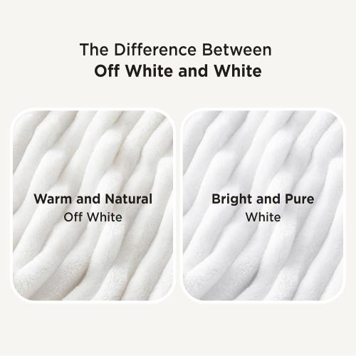Bedsure White Throw Blanket for Couch - GentleSoft Cozy Blanket for Women, Cute Fleece Throws for Girls, Room Home Dorm Decor, Birthday Gifts for Women Men Mom Teacher Gifts, Off White, 50x60 Inches