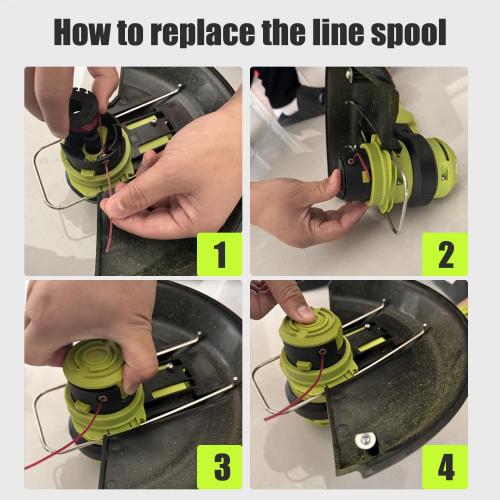 21V String Trimmer Cordless, Battery Powered, Electric Grass Trimmer with 2 x 2.0Ah Batteries, 12 Inch Trimmer and Edger with 4 Bonus Spools for Lawn, Garden