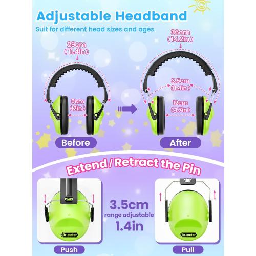 Ear Muffs for Noise Reduction: 27.4SNR Noise Cancelling Headphones for Kids Adults, EM100 Adjustable Hearing Protection Earmuffs for Monster Jam, Autism Sensory, Concerts, Fireworks