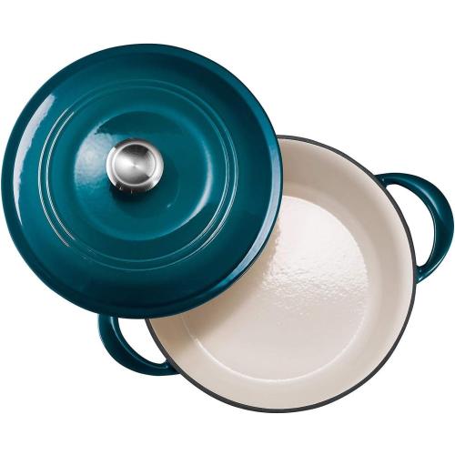 Tramontina Enameled Cast Iron 7-Quart Covered Round Dutch Oven (latte)