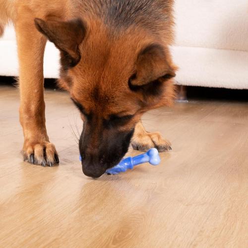 WinTour Dog Toys for Aggressive Chewers 3 Pack, Tough Dog Chew Toys for Aggressive Chewers, Indestructible Dog Toy to Keep Them Busy for Small, Medium and Large Breeds, Bacon Flavor, Blue