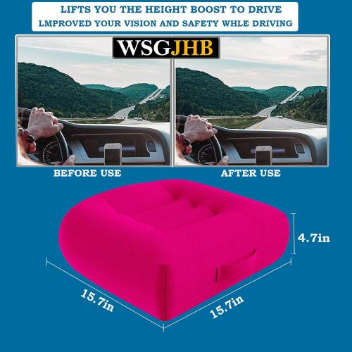 WSGJHB Seat Cushion Pillow for Office Chair/Car, Comfort Car Booster Seat Cushions for Short People Effectively Increase Field of View and Lower Back Fatigue Relief Adult Booster Chair Cushion