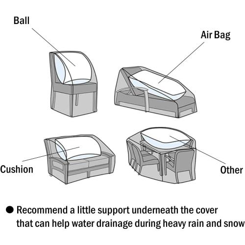 F&J Outdoors Heavy Duty Waterproof Anti-UV Rip-stop Fabric Extra Large Patio Furniture Covers, Grey, 180x96x36