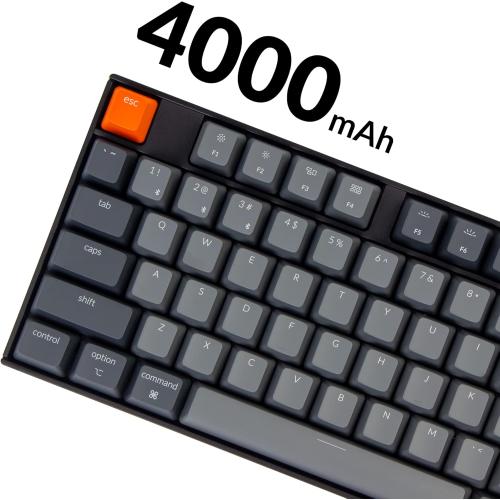 Keychron K10 Full Size 104 Keys Bluetooth Wireless Mechanical Gaming Keyboard for Mac Windows K Pro Brown Switch, Multitasking/White LED Backlight/USB C Wired Computer Keyboard