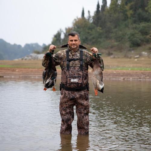 GearOZ Duck Hunting Waders for Men Size 11, 5mm Neoprene Waterproof Chest Insulated Camo Wader Fishing Waterfowl Hunter