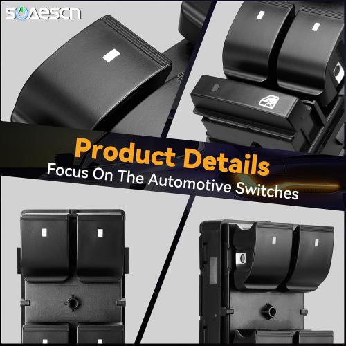 Power Window Switch Driver Side & Passenger Window Switch for 2007-2013 Chevy Silverado GMC Sierra 1500 2500 3500, 2009-2017 Traverse Acadia, 2008-2011 HHR Door Lock Switch Button, 20945129, 25789692