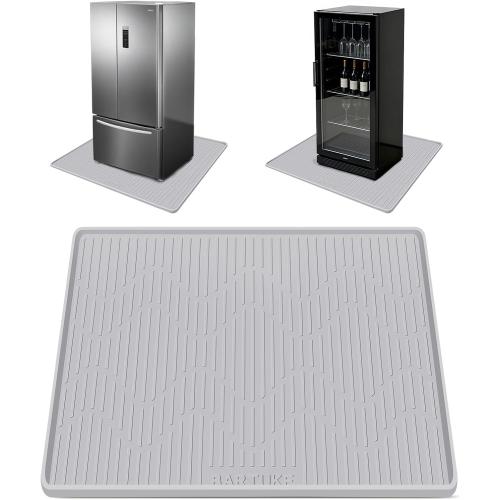 Lorvain Mini Fridge Silicone Mat 27x27x0.8, Non-Slip Spill-Proof Under Refrigerator Mat with Raised Edges Mini Fridge Drip Pan Prevent Water Leakage and Floor Damage