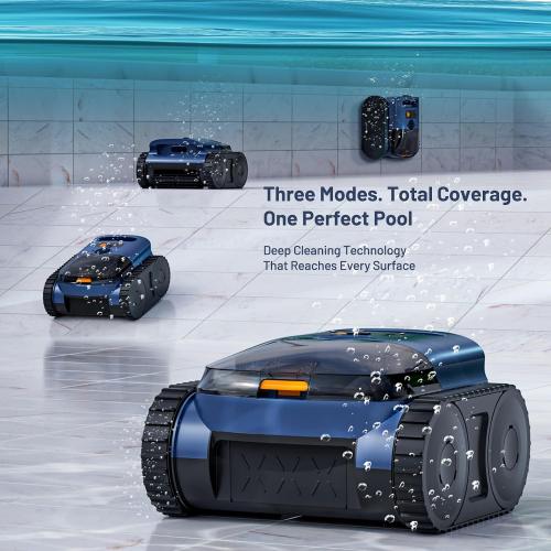 (2026 Upgrade) SAT 25 Cordless Robotic Pool Vacuum, AI Sonar Navigation, 180 Mins Runtime, Wall Climbing Auto Cleaner for Inground Pools - Not Fit for Pools with Sharp Steps or Raised Floor Drains