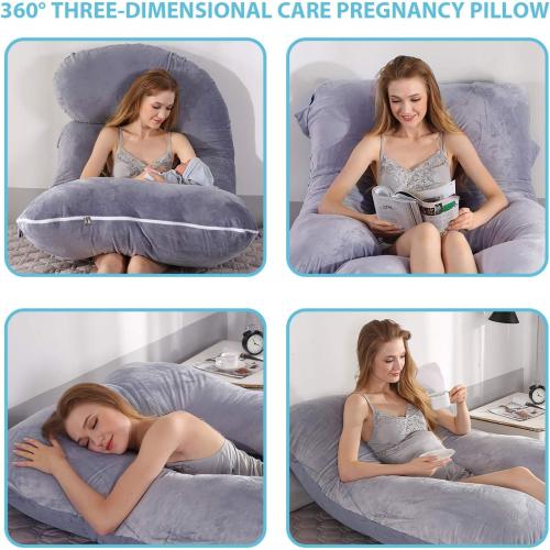 Pregnancy Pillow for Sleeping,Full Body Maternity Pillow with Removable Washable Cover,Support for Back,Hips,Legs,Belly for Pregnant Women