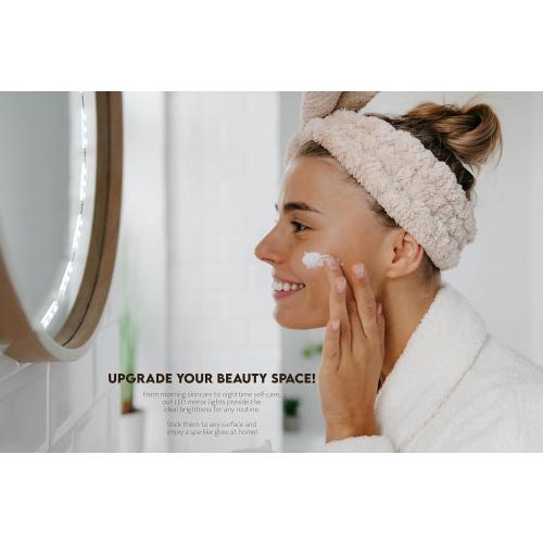 Mirror Lights, 10ft Hollywood Style LED Vanity Mirror Light, Dimmable Ultra Bright White Touch Control Light Strip for Makeup Vanity & Bathroom Mirror (Mirror Not Included)