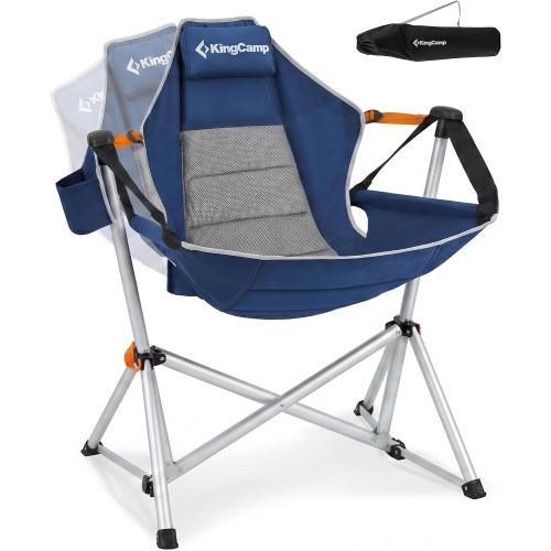 KingCamp Hammock Camping Chair, 400lbs Heavy Duty Swing Chairs for Adults | Portable Camp Chair, Oversized Folding Rocker, 10.3lbs Aluminum Frame, Adjustable recline for Outdoor Beach Patio RV Sport