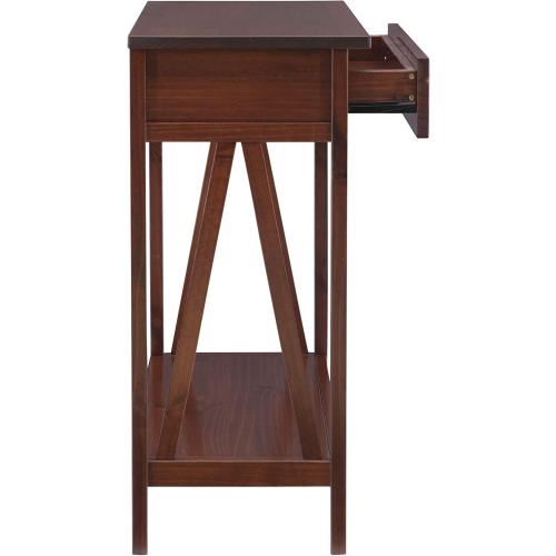 Linon Home Dcor Console Table, 42.01w x 13.98d x 30.71h, Antique Tobacco