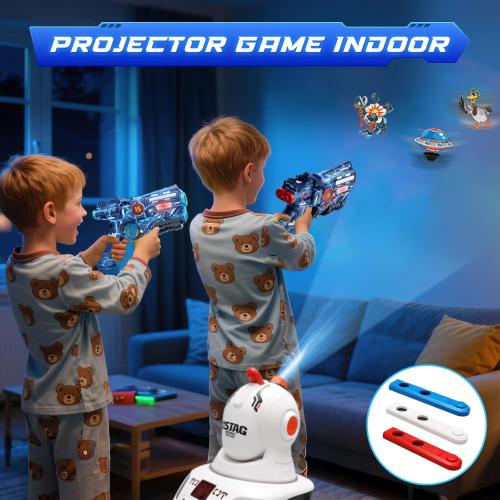 VATOS Rechargeable Infrared Laser Tag Set with Projector, 2 Players Toy Gun of Projector with Digital LED Score Display, Shooting Battle Games with 3 Targets,Family Activity Toy for Kids Teens Adults