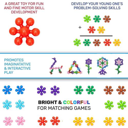 Clip Connect 100 Pieces | Diameter 1.5, Interlocking Solid Plastic Building Blocks Set Early STEM Educational Toy for Preschool Kids Boys and Girls, Promotes Fine Motor Skills & Sensory Development
