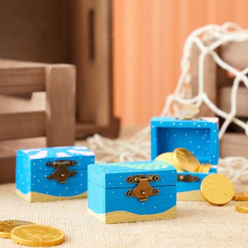 Juvale Wooden Boxes - 12-Pack, 2.3 x 1.5 x 1.5 In Natural Pinewood - Unfinished Wood Box With Hinged Lid & Metal Clasp for Crafts & Mini Treasure Chests