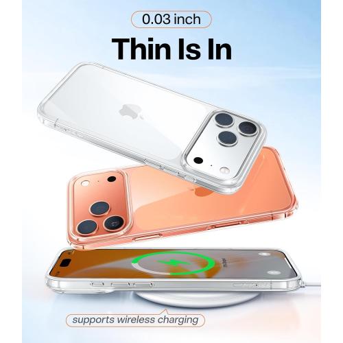 TORRAS for iPhone 17 Pro Max Case Crystal Clear, [Anti-Yellowing][Military-Grade Protection], Ultra Slim Transparent Anti-Scratch Back, Soft Bumper, Non-Slip 17 Pro Max Phone Case, Clear 6.9