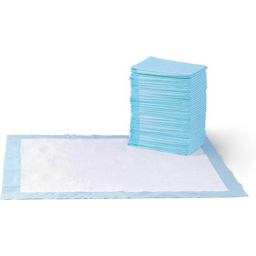 Amazon Basics Leak-Proof Dog and Puppy Potty Training Pee Pads with Quick-Dry 5-Layer Design, X-Large Size 28 x 34 Inch, Blue & White, 40-Pack