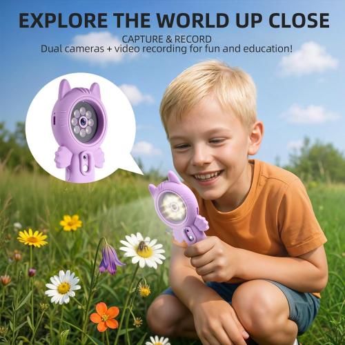 Kids Microscope – 500X Digital Pocket Handheld Microscope with Dual Cameras & Autofocus, STEM Educational Toy & Perfect Christmas Birthday Gift for Boys & Girls Ages 3 4 5 6 7 8 9 10 (Green)