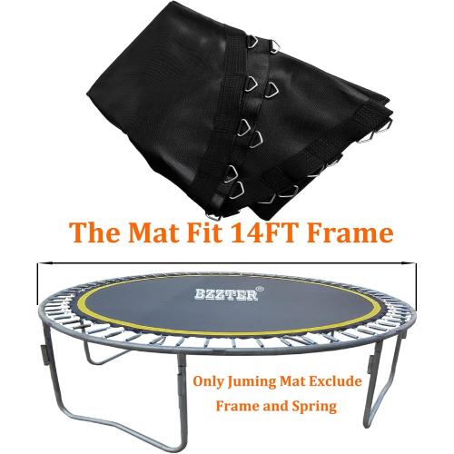Trampoline Replacement Mat,Mat Diameter:11.97-12.56FT,Fits 14ft Trampoline Frame,with 72 80 84 88 96 Rings for Choose,Fits 5.3-8.5 Inch Springs(Need to Choose),Spring and Frame not Include.