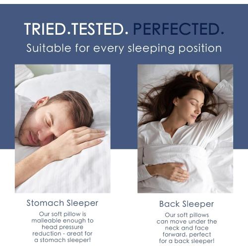 Luxury Canadian White Goose Down Pillow Standard Size- 750  Fill Power, 800 Thread Count Cotton Shell, Soft Down Pillows for Sleeping, Hotel Collection Pillow for Neck Pain Relief (1 Pack, 20x26)