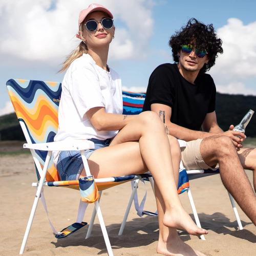 SUNNYFEEL Tall Folding Lawn Beach Chair Lightweight, Portable Sand Chair for Adults Heavy Duty 300 LBS with Cup Holders, Foldable Camping Lawn Chairs for Camp/Outdoor/Travel/Picnic/Concert/Sports