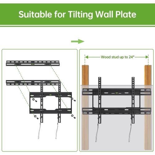 USX MOUNT TV Mount Extension Bracket for Televison Wall Plate, Fitting 16-24 inch Wood Stud and Easy for TV Centering, Max Loading Capacity 154LBS, XAS702