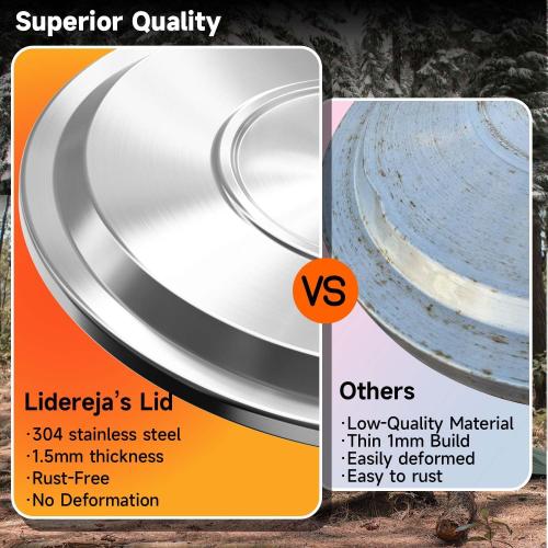 Fire Pit Lid for Solo Stove Yukon, 27 Inch Stainless Steel Cover for Solo Stove Yukon smokeless firepit- Weather-Resistant Solo Stove Accessories for Protection and Tabletop Use