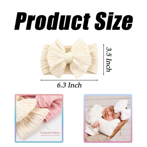 8 Pcs Baby Bows Headbands Soft Nylon Hairbands Super Elastic Headband Hair Accessories For Baby Girls Infant Toddler Essentials (8 Color-Warm)