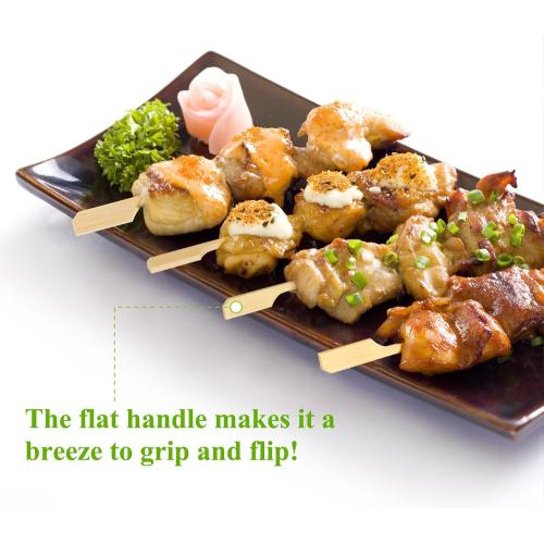 Cocktail Picks Bamboo Skewers for Appetizers, FATLODA Paddle Wooden Skewers, Fancy Flat Toothpicks for Appetizers, 4.7 IN Bamboo Sticks for Party Sandwich Fruit Charcuterie Boards Accessories
