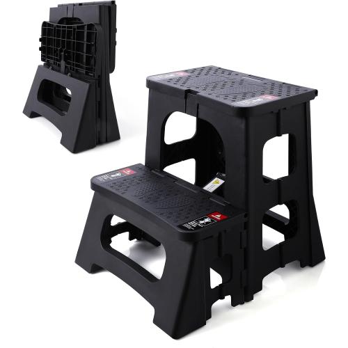 Folding Step Stool, 2-Step 8 17, Non-Slip, 300lb Capacity | No Assembly, Stable A-Frame, Safety Lock, Anti-Slip Rubber Feet, Collapsible Stool for Kitchen Bathroom Bed RV Offic Garden‼️good condition‼️