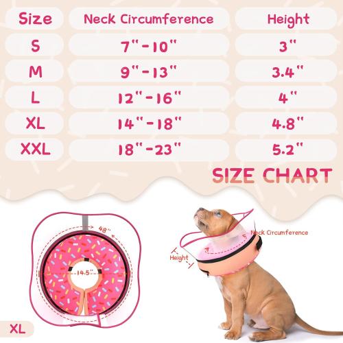 Supet Raised Inflatable Dog Cone Collar to Stop Licking, Soft Dog Cone Alternative After Surgery, Doggie Neck Donut Collar for Small Medium Large Dogs
