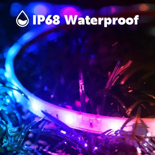 FBZ 100Ft Outdoor Waterproof LED Strip Lights,Music Sync RGB IP65 Led Lights with App Control and Remote,Color Changing Waterproof Led Rope Lights for Outdoor,Balcony,Roof,Garden,Stairs Party