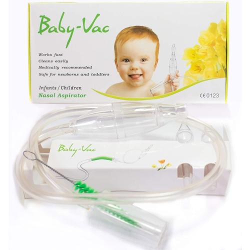 BABY-VAC Clinically Tested Baby Nasal Aspirator - Vacuum-Powered Nose Sucker with Suction Head & Cleaning Brush for Safe and Gentle Relief