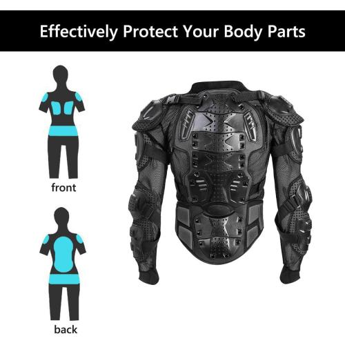 Medium Motorcycle Protective Jacket Full Body Armor Protection Dirt Bike Gear ATV Protective Safety Gear Riding Racing Armor Motocross Protector Jacket Men Women For Off-Road Motorbike Cycling Skiing Skating