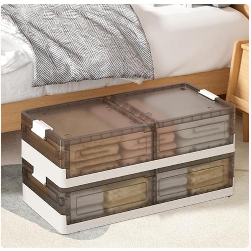 Under Bed Storage Box, Household Flat Drawer Box with Wheels, Clothes Quilt Plastic Organiser Under Bed Storage Box, Storage Box for Blankets, Shoes etc. (2 piece X)