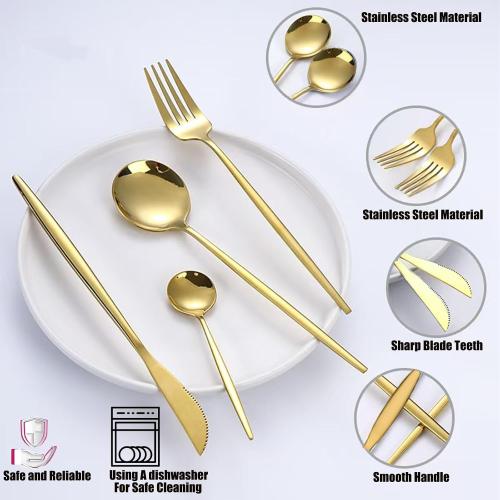 300-Piece Food Grade Gold Silverware Set, Luxury Flatware Set for 60 - Premium Stainless Steel Cutlery Set with Spoons Forks Knives, Shiny Gold Polished Kitchen Utensils for Home Restaurant Hotel