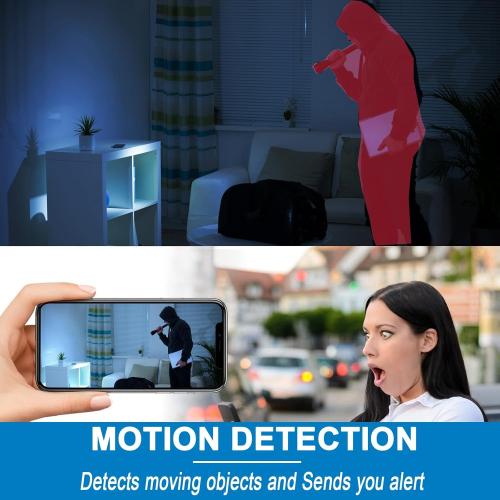 2K Mini Plug-in Security Camera with Rotating Lens, Night Vision, Motion Detection (W-C7)