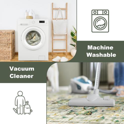 NORTHERN BROTHERS Washable Rug 6x9 - Area Rugs for Living Room Stain Resistant Non-Slip Backing Rugs for Bedroom, Low-Pile Vintage Large Area Rug