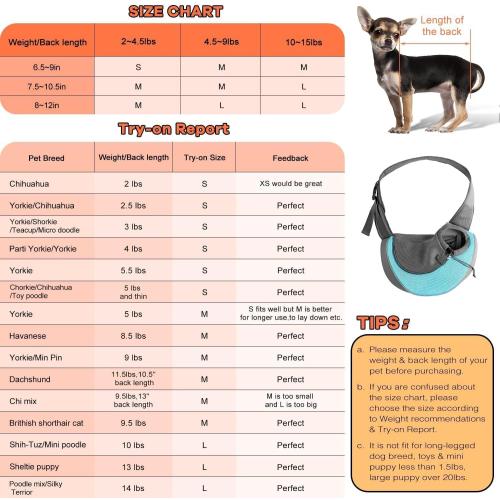 YUDODO Pet Sling Carrier for 5-9 lbs Small Dogs Cat Puppy Crossbody Carrier