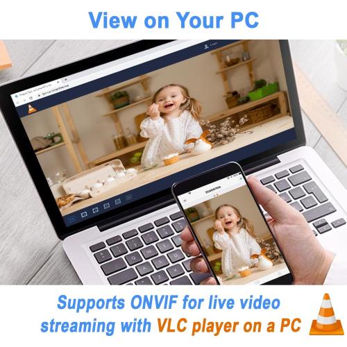 2K Mini Plug-in Security Camera with Rotating Lens, Night Vision, Motion Detection (W-C7)
