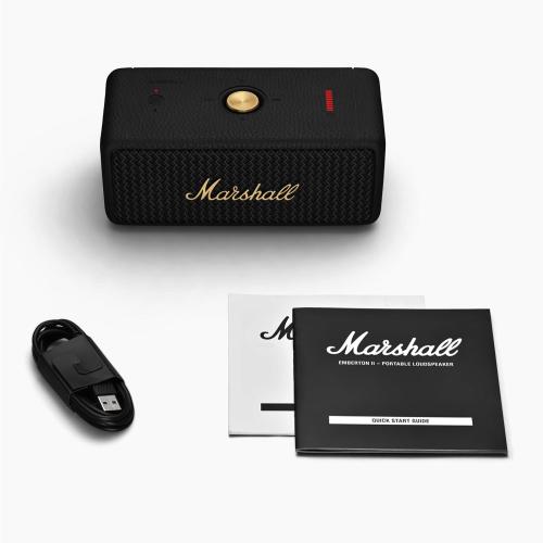 Black & Brass Marshall Emberton II Portable Bluetooth Speaker, Black & Brass