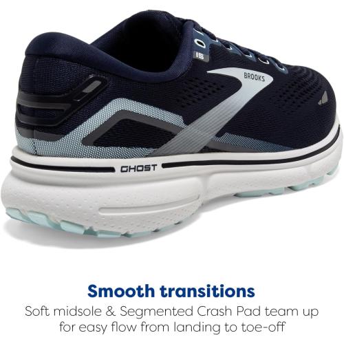 Size 9  blue and white Brooks Women's Ghost 15 Neutral Running Shoe