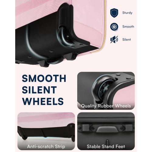 Rolling Laptop Bag Women, Rolling Briefcase for Women for Work, 17.3 Inch Computer Bag with Wheels, Fashion Flap Laptop Bag With Wheels for Work Business, for Teacher, TSA Friendly Design, Pink